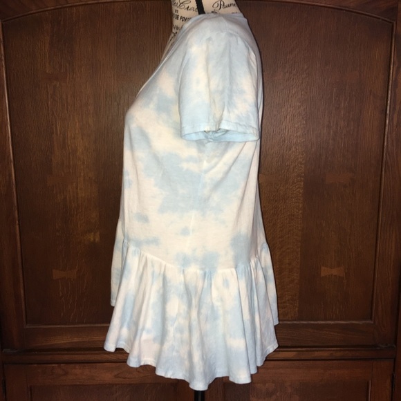 ❤️TIE DYED DAYDREAMER LA RUFFLE BOTTOM TEE T SHIRT CLOUDS - Picture 7 of 13